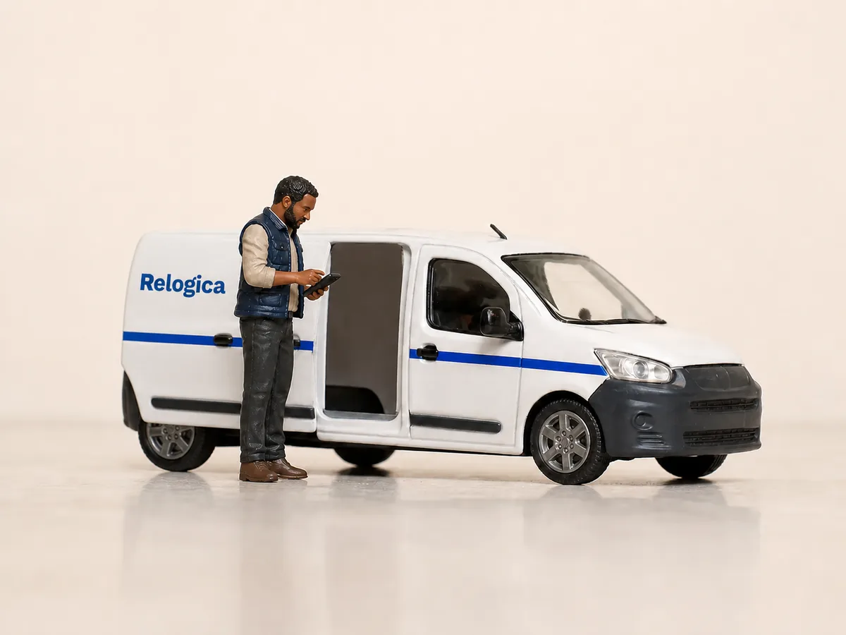 Delivery van for the Enviplus logistics website