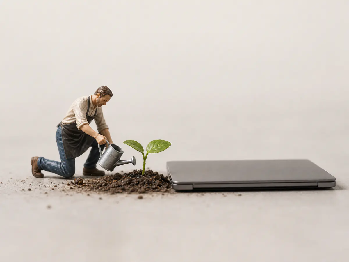 Planta viva que simboliza una web de empresa siempre actualizada